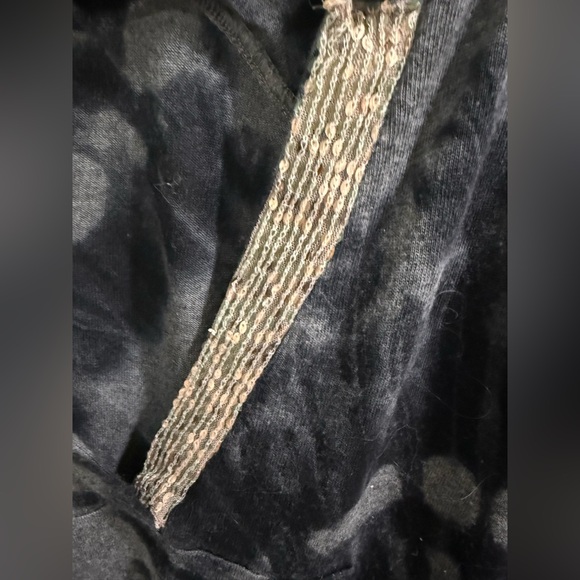 Ella Moss Gray Tie-Dye Women's Top Sequin festival boho hippie - Picture 3 of 4